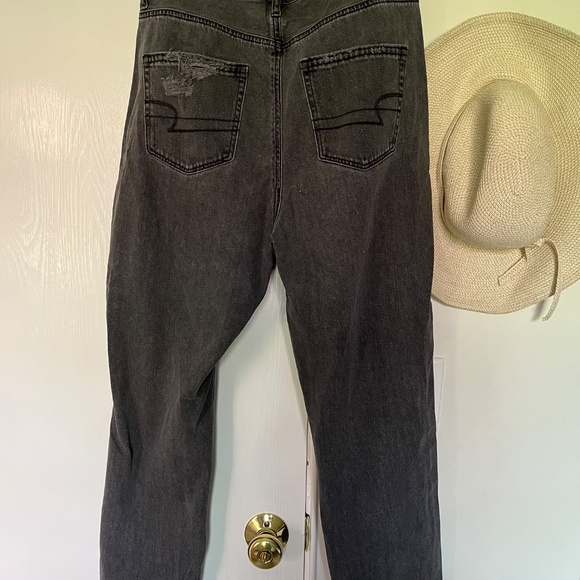 American Eagle Dark Gray Super Distressed Jeans - Picture 2 of 7